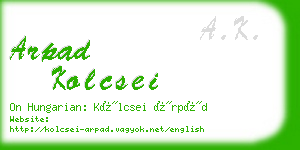 arpad kolcsei business card